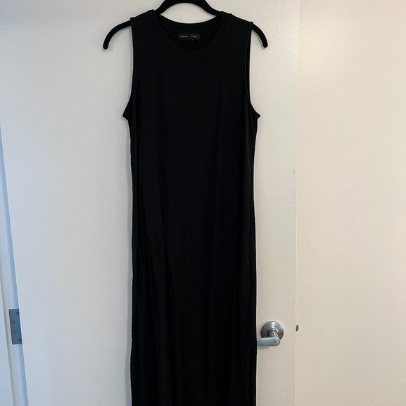 Banana Republic Side Slit Midi Dress, Black, Small - Picture 4 of 8